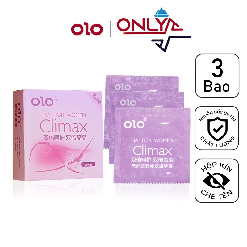 Bao Cao Su OLO Climax Ha For Women Có Gai Li Ti Gel Bôi Trơn Nuôi Dưỡng Sâu Siêu Mỏng Nội Địa Trung 3 BCS