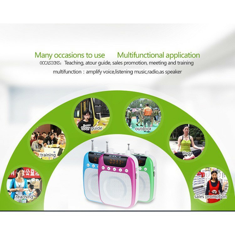 Máy trợ giảng cao cấp không dây, có dây SHIDU SD-S358, Âm lượng lớn 10w, Bảo Hành 12 Tháng