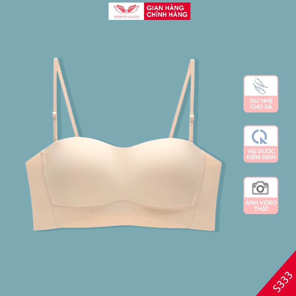 Áo quây ngực không dây chống tụt mút vừa VINGO thiết kế cup ngang ôm ngực chống tuột chất cotton trơn cao cấp S333 VNGO