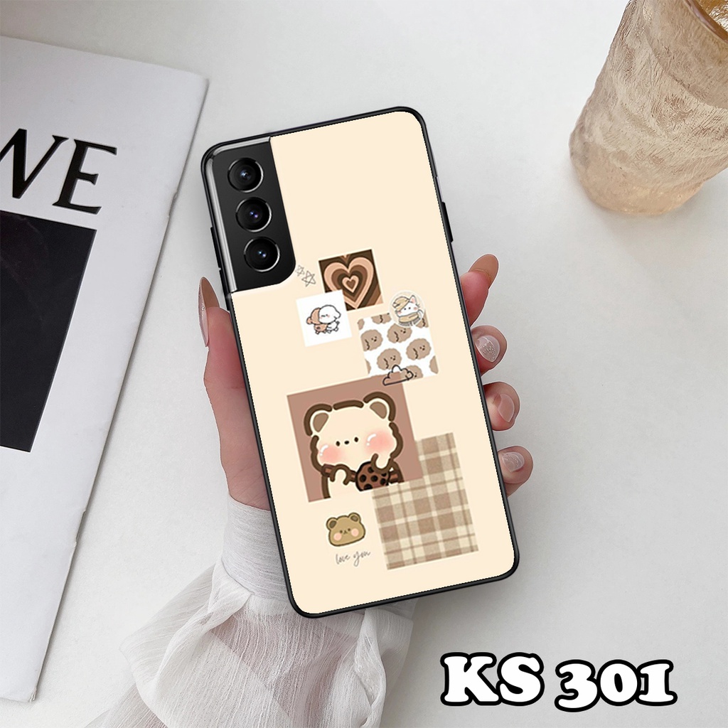 Ốp lưng Samsung S21 - S21 Plus - S21 Ultra - S21 FE - Ốp Samsung in hình Gấu&amp;Thỏ - Lưng nhám viền TPU chống trầy xước