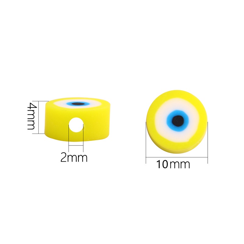 Set 30 hạt đất sét tròn 10x4mm nhiều màu sắc dùng làm trang sức thủ công
