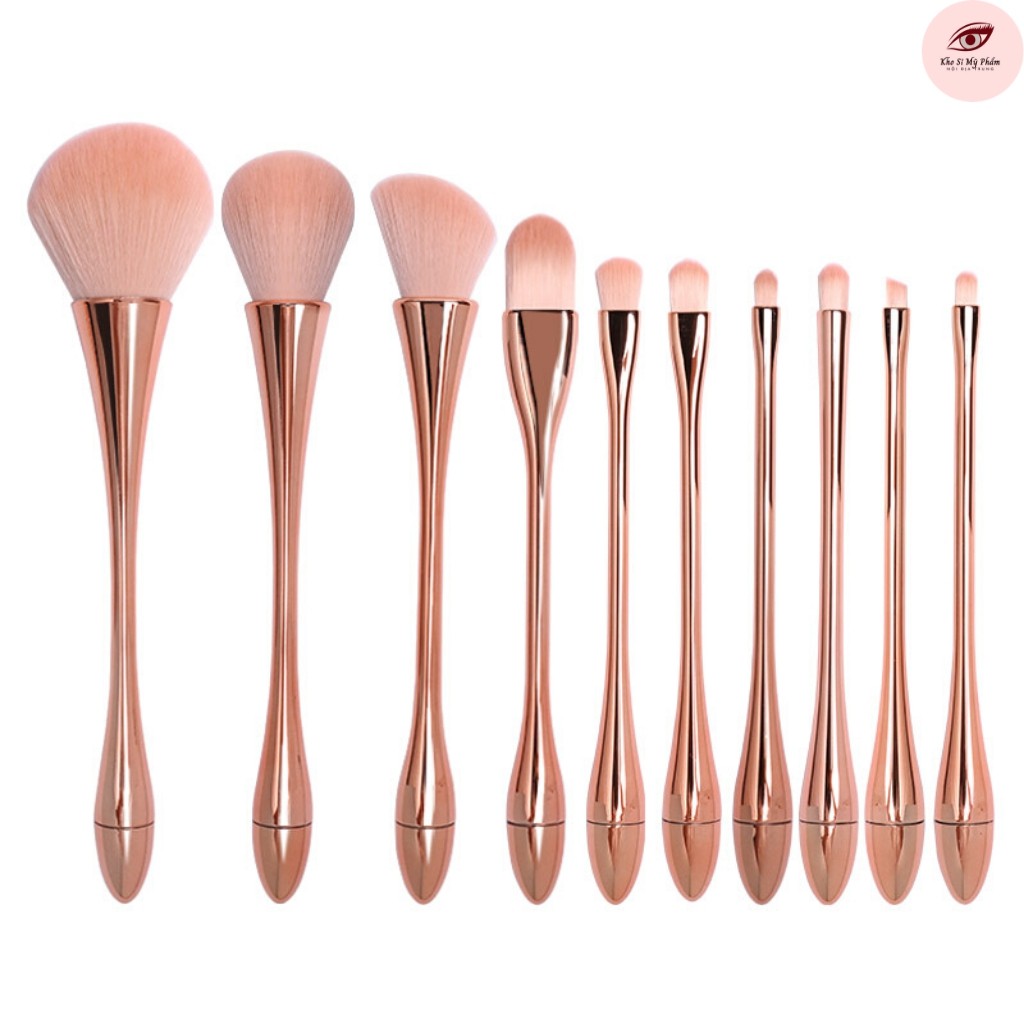 Bộ cọ trang điểm Set 10 cây Rose Gold sang chảnh - cọ trang điểm JINT