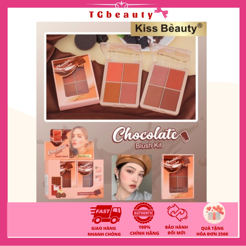 BẢNG PHẤN MÁ  Và Tạo Khối 4 Ô KISS BEAUTY BLUSH KIT | BigBuy360 - bigbuy360.vn