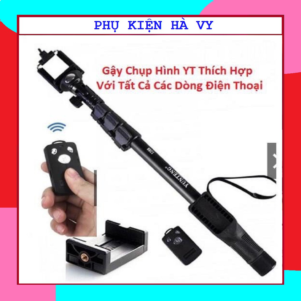 Gậy chụp ảnh bluetooth cao cấp kèm điều khiển -Gậy chụp ảnh 1288 bằng inox cực chắc chắn