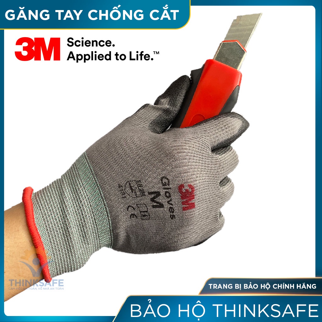 Găng tay lao động chống cắt Thinksafe 3M, bao tay bảo hộ đa dụng, linh hoạt, chuyên dùng thao tác cơ khí, sửa máy  - Lv1