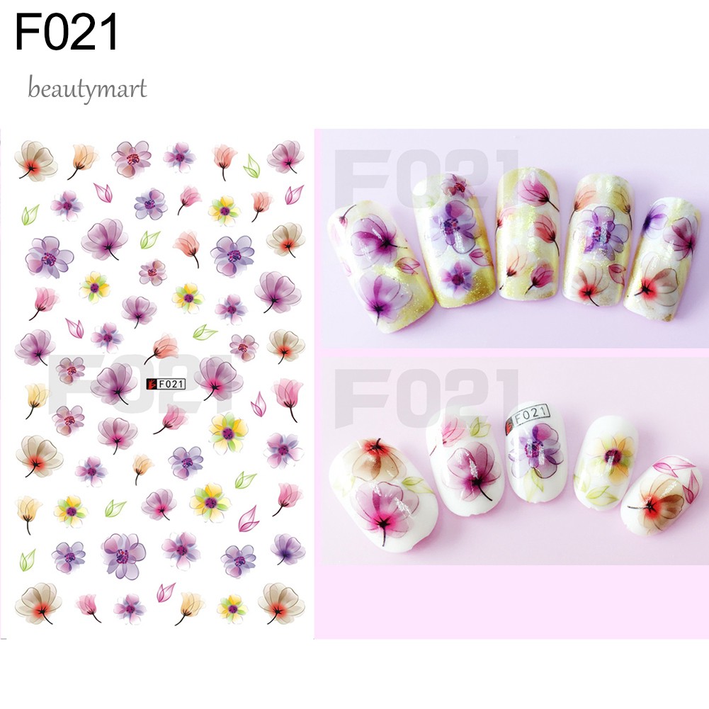 [Hàng mới về] Tấm sticker họa tiết hoa/bươm bướm chuyên dụng trang trí móng nghệ thuật