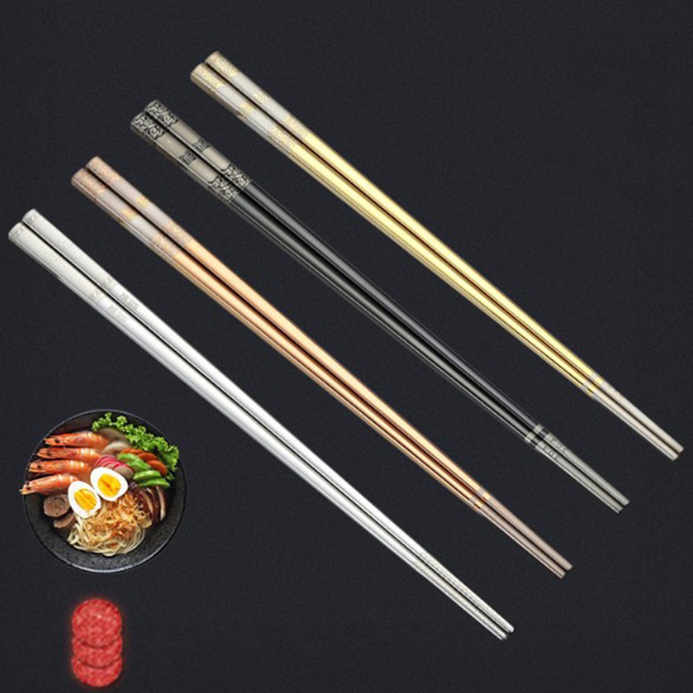 Đôi đũa thép không gỉ 304 phong cách Hàn Quốc sang trọng