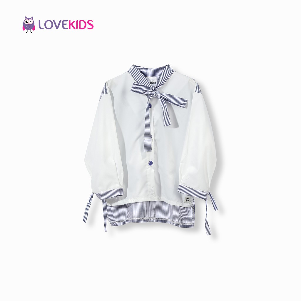 Áo sơ mi BG phối nơ Lovekids LK0207