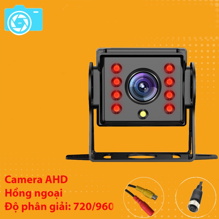 Camera AHD giám sát hành trình, độ phân giải 720p, góc nhìn rộng, đèn hồng ngoại, chân xoáy GX12 - 4 chân