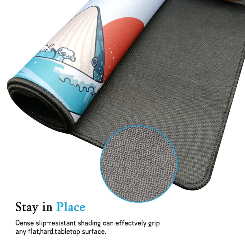 Tấm lót chuột và bàn phím chơi game cỡ lớn chống trượt họa tiết san hô dễ thương