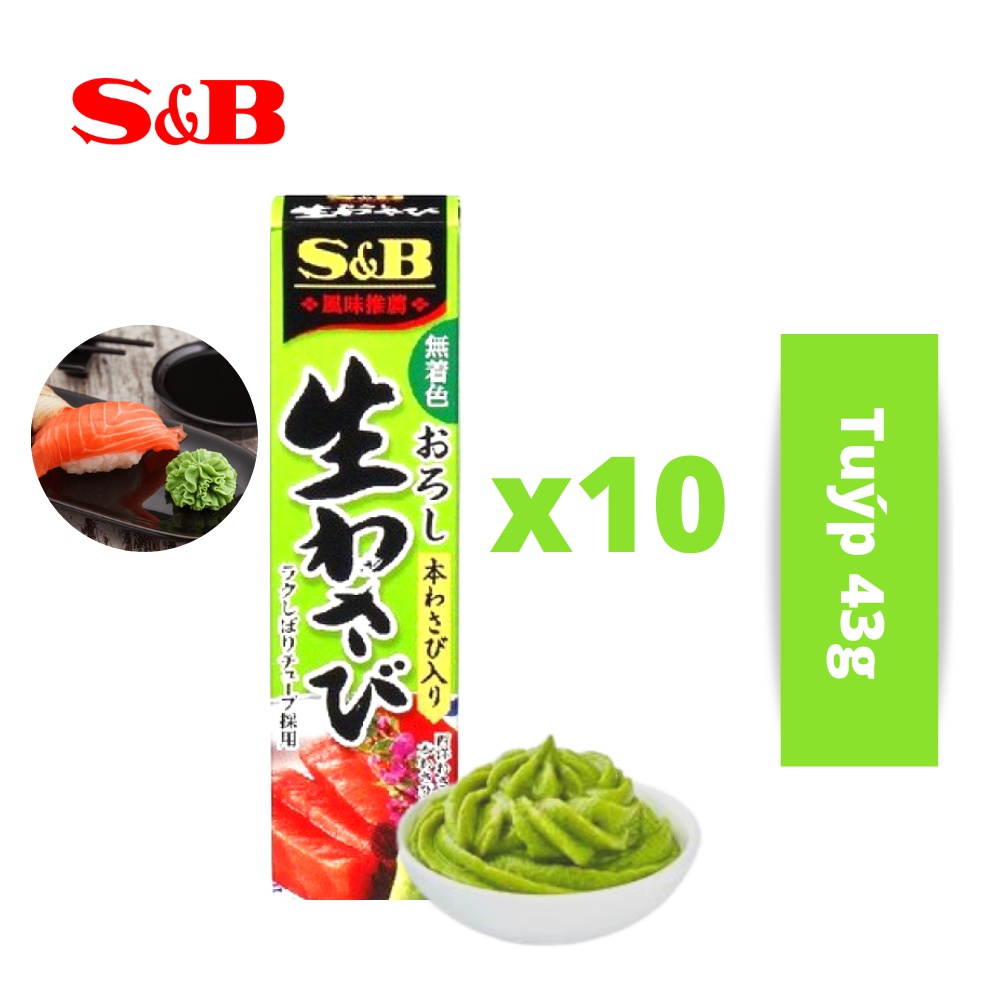 [Combo 10] Gia vị Wasabi S&amp;B Prepared Wasabi In Tube 43g