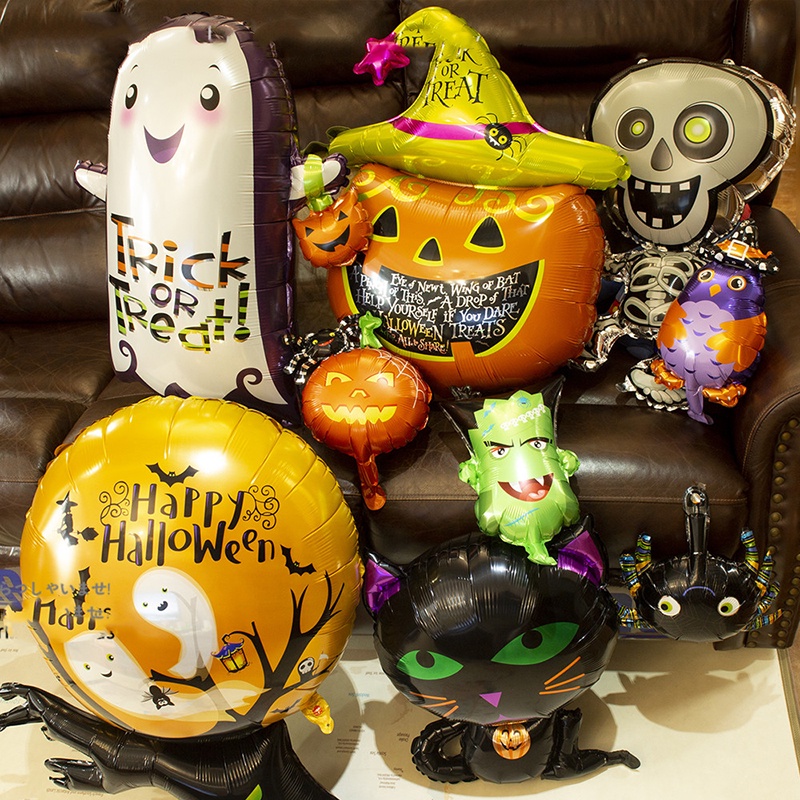 Bong Bóng Lá Nhôm Hình Nhện Trang Trí Halloween