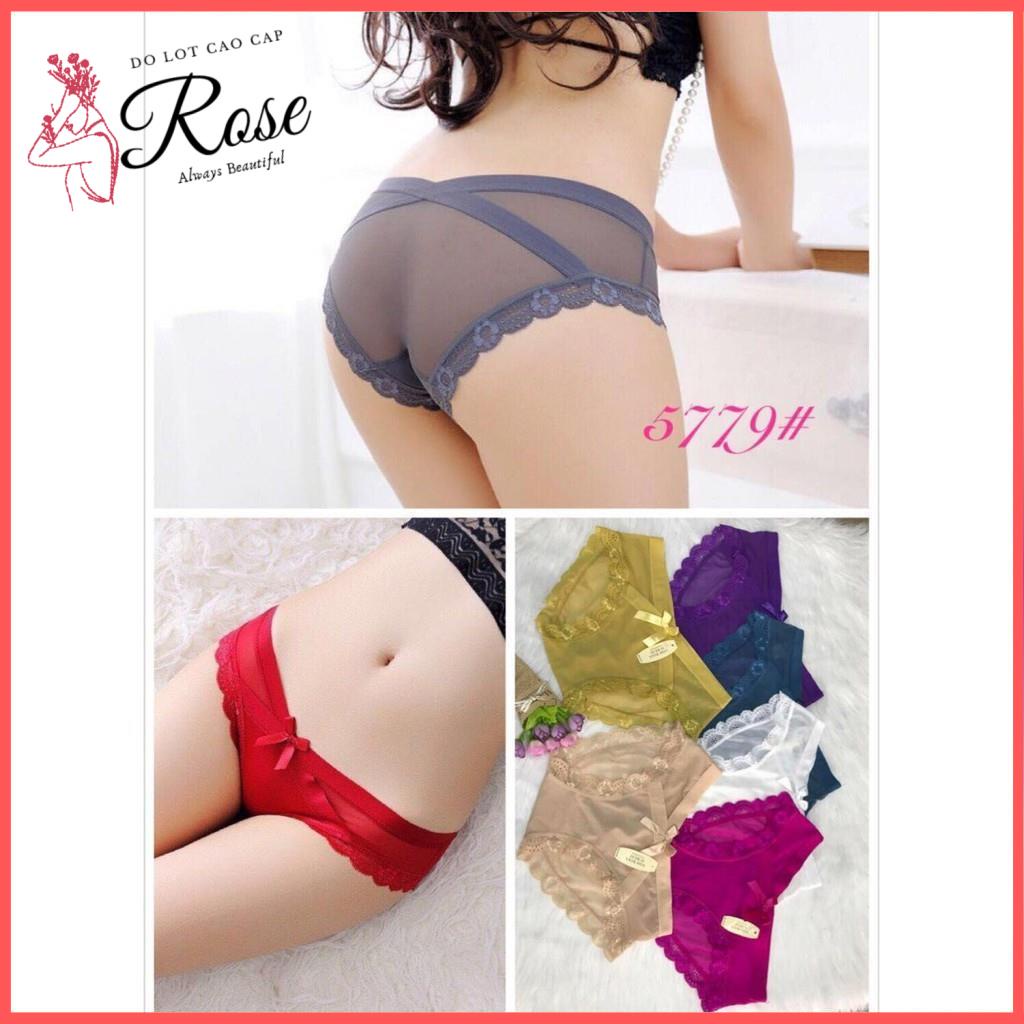 SET 5 Quần Lót Nữ Chất Ren Mỏng Quần Chíp CẠP CHÉO Siêu Sexy - Rose Q381