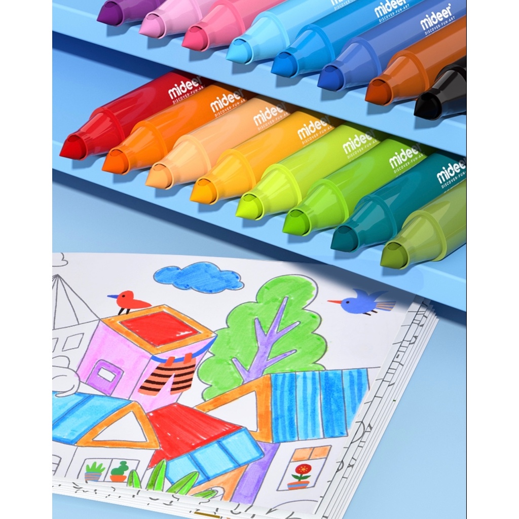 Bộ bút màu hữu cơ Mideer Artist's Box 4 in 1 - kèm vở tô màu cho bé