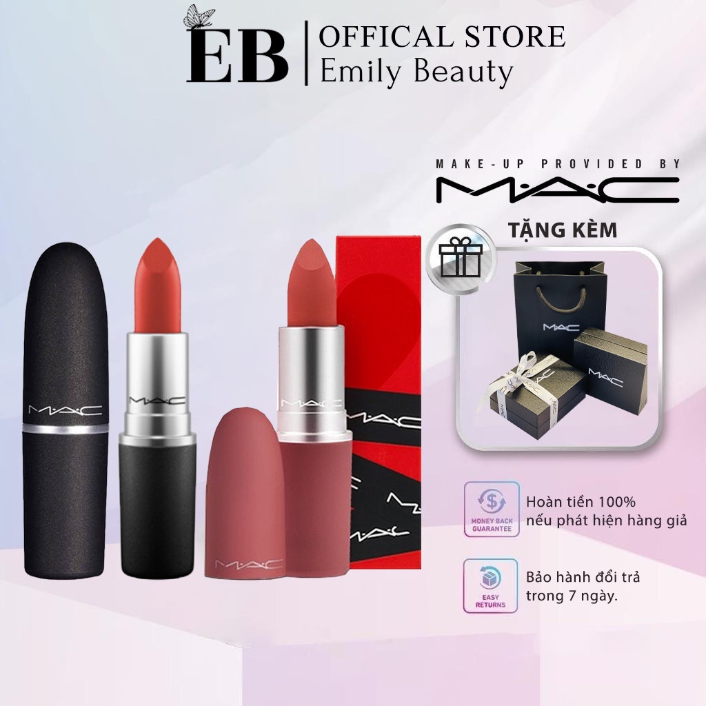 Son MAC Powder Kiss Lipstick 3g, son thỏi Mac Rettro Matte chính hãng