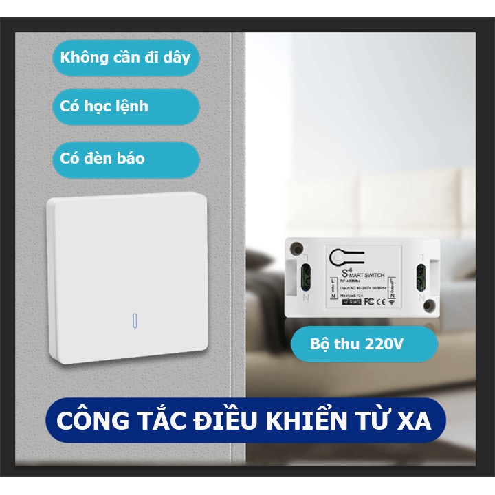 Công tắc điều khiển từ xa không dây dán tường (GẮN TƯỜNG) 1 cổng (1 kênh) công tắc đơn