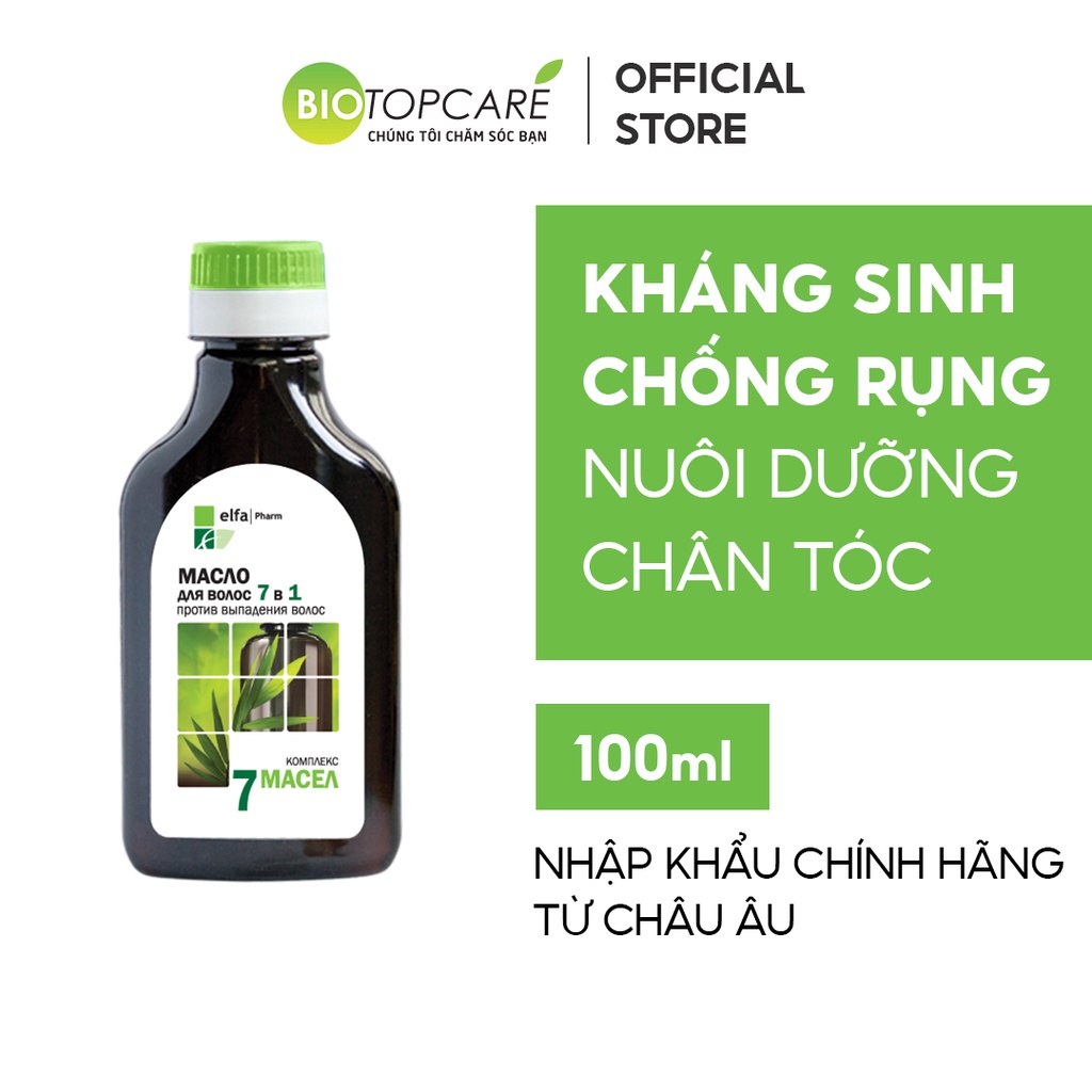 Tinh dầu chống rụng tóc Elfa Pharm 7in1 chiết xuất 7 loại tinh dầu thảo dược 100ml - BioTopcare Official