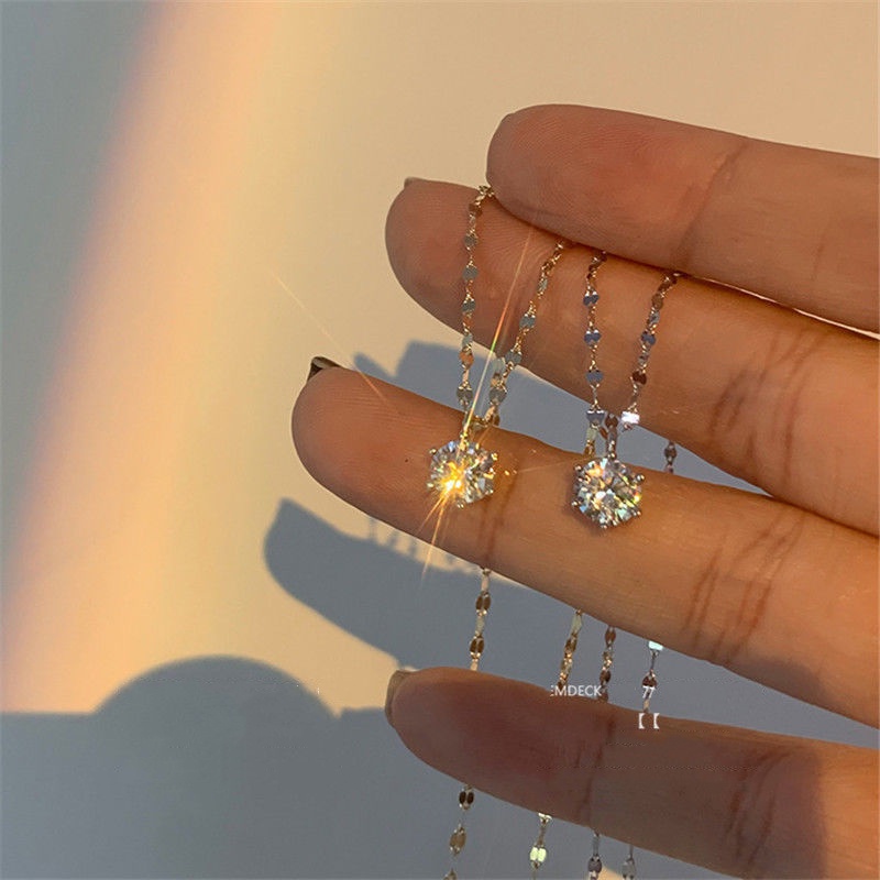 Vòng cổ mặt đính đá zircon thời trang ngọt ngào dành cho nữ