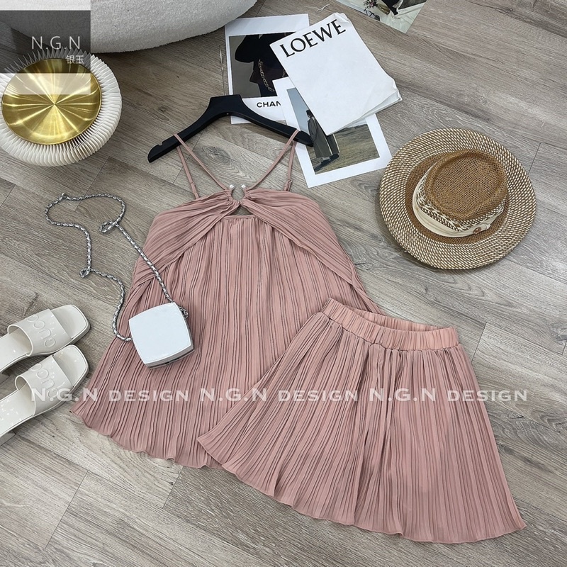 Sét dập li kèm chân váy xoè