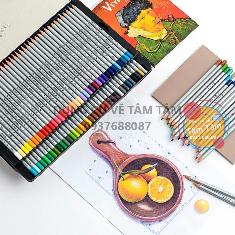 -Chì màu khô Marco Raffine hộp thiếc-