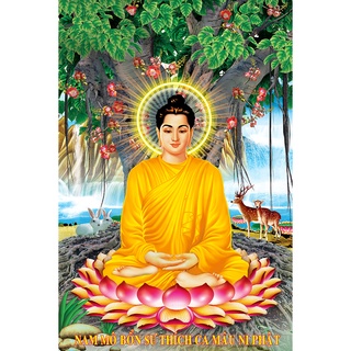 Tranh đính đá toàn bộ tự làm-Tranh phật thích ca
