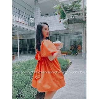 ĐẦM BBD TAY BỒNG XẾP LI NGỰC