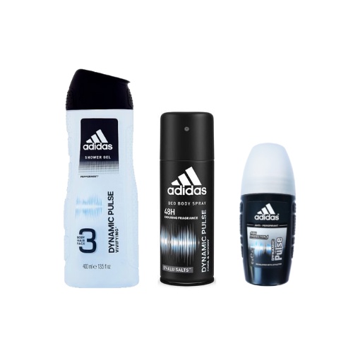 Combo 3 chai : Sữa tắm gội 400ml + Lăn khử mùi 40ml + Xịt khử mùi toàn thân 150ml - Nam Adidas - Dynamic