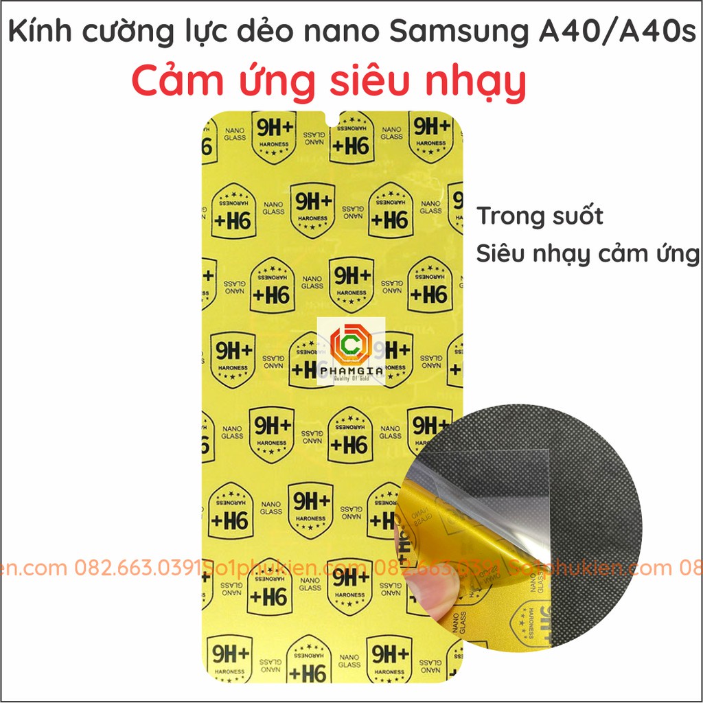 Dán cường lực Samsung A40 / A40S nano dẻo siêu bền siêu bảo vệ