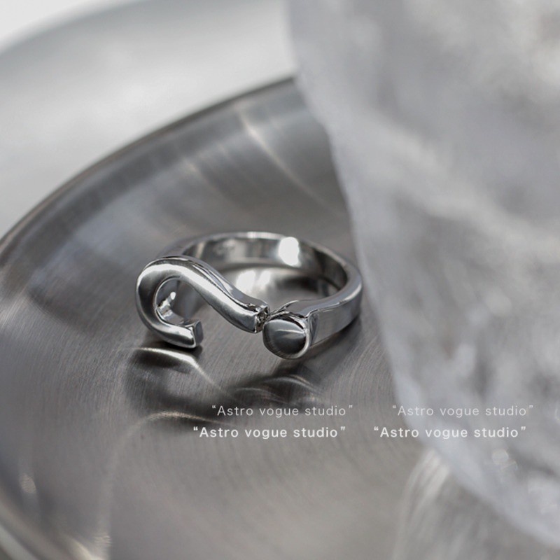 Nhẫn Hở Hình Dấu Hỏi 191132Nhẫn Đeo Ngón Trỏ Phong Cách Hip Hop Sang Trọng Thời Trang