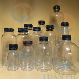 Chai nhựa pet trà sữa 330ml nắp đen
