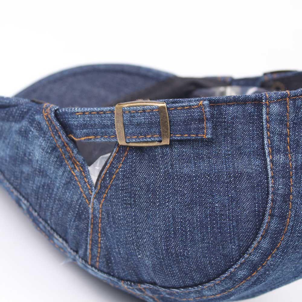 Lilyes Mũ Beret Denim Màu Trơn Có Thể Điều Chỉnh Cho Lái Xe