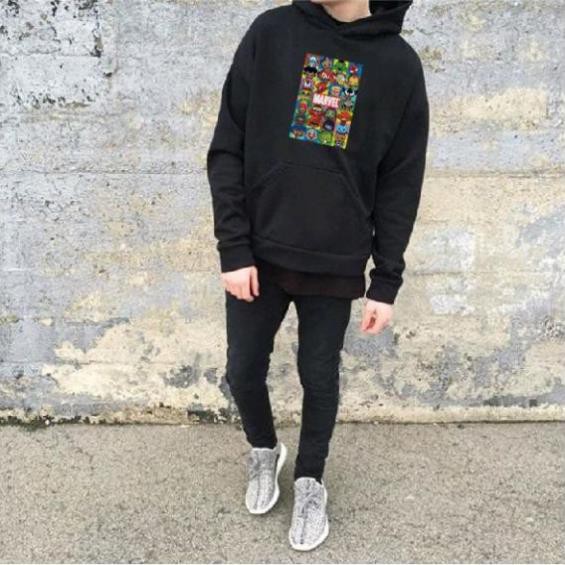 Áo nỉ Hoodie thu đông Marvel form suông rông có mũ unisex