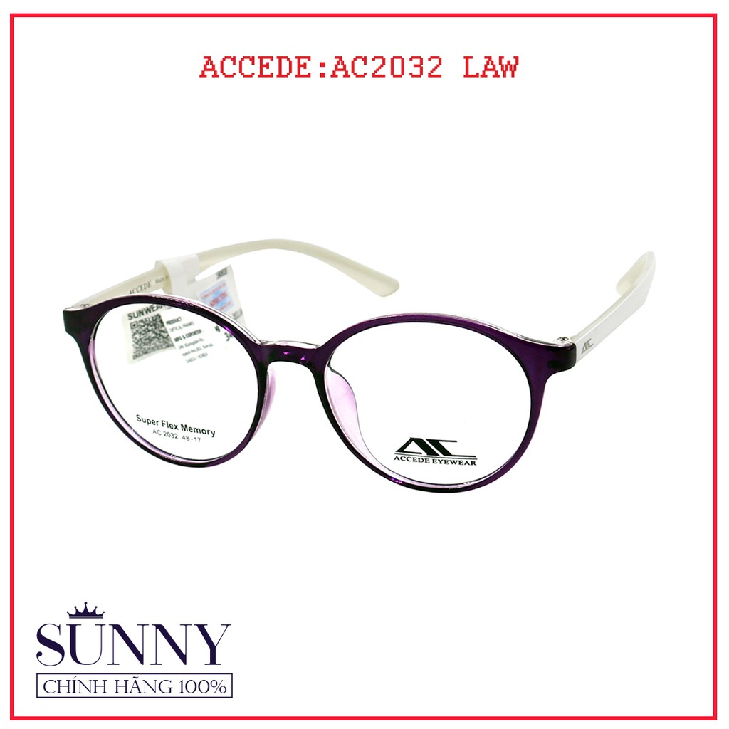 AC2032 - Gọng kính nam nữ Accede unisex (nhiều màu) chính hãng Korea - - kèm tem chống hàng giả do bộ công an cấp