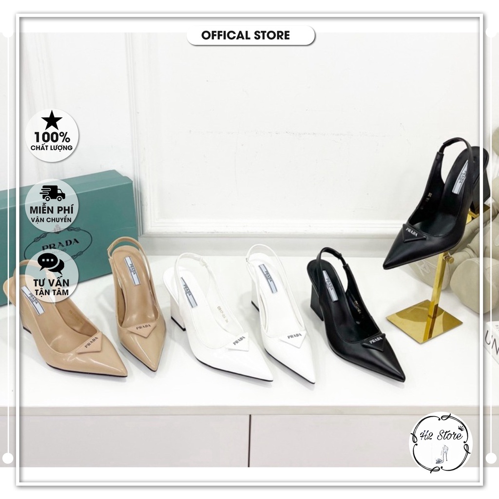 👠👟 Sandal prada gót dẹt quai sau fullbox ⚡