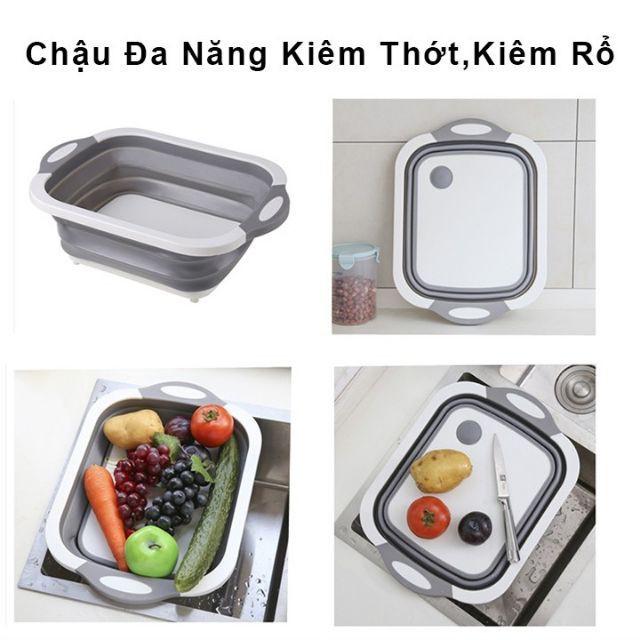 Bộ Thớt Kèm Chậu Gấp Gọn Đa Năng mẫu mới