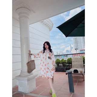 Váy ngủ lụa lượn sóng - ong nâu