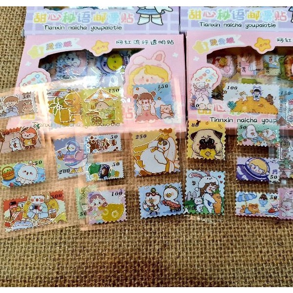 Hộp 4 tấm sticker tem thư