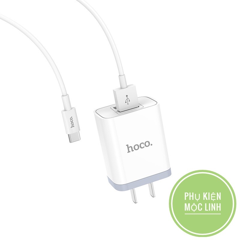 CHÍNH HÃNG HOCO Bộ củ cáp sạc nhanh 2 cổng HOCO C50 max 2.4A - Chính hãng - Bảo vệ dòng điện