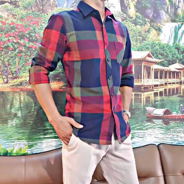 Sơ Mi Nam Hàn Quốc Sọc Caro Cao Cấp Chất Cotton Cực Mát | BigBuy360 - bigbuy360.vn