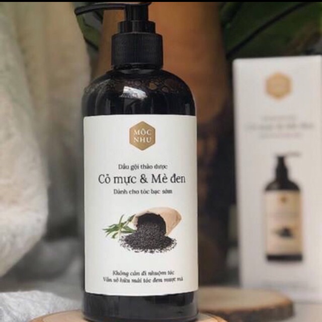Dầu Gội Cỏ Mực & Mè Đen Mộc Nhu - Phủ đen tóc bạc chỉ sau vài lần gội