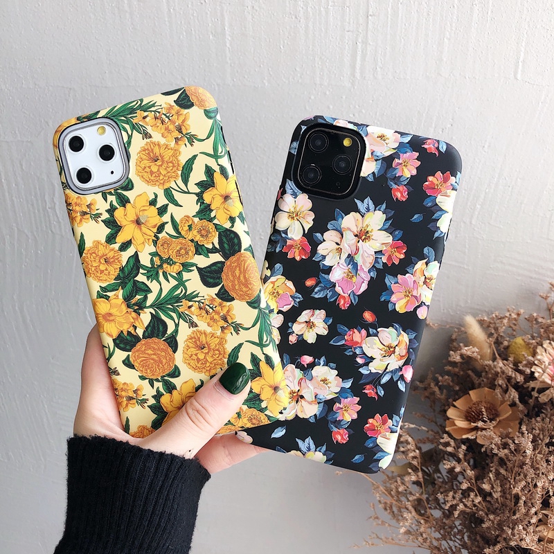 Ốp Điện Thoại Cứng Và Nhám Họa Tiết Hoa Dạ Quang Cho iPhone 14 13 12 11 Pro Max Plus