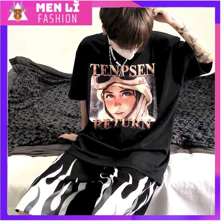 Áo Thun CÔ GÁI TENPSEN RETURN Nam Nữ Unisex Form Rộng Tay Lỡ, AT116 trending xu hướng, Men Lì Fashion