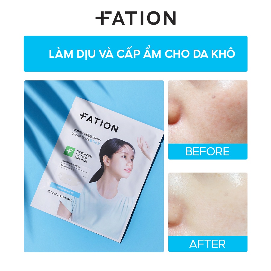 Mặt Nạ Chống Nắng Và Dịu Da Cho Hoạt Động Ngoài Trời FATION UV Control Outdoor Cool Mask Sun Patch - Hộp 4 miếng 16gx4