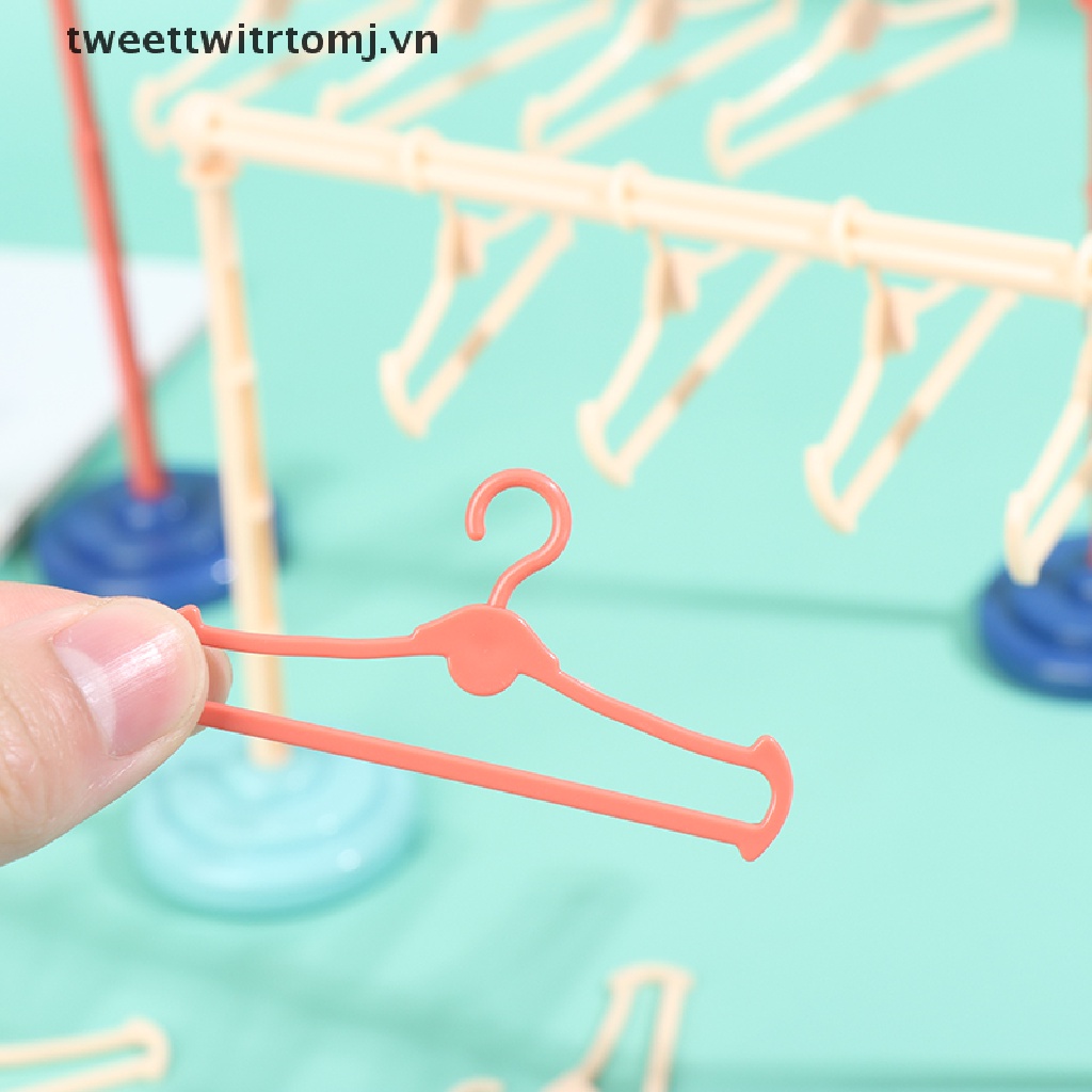 Giá phơi đồ/ 10 Móc treo quần áo búp bê tỉ lệ 1/ 6 1/ 8 1/ 12 dễ thương