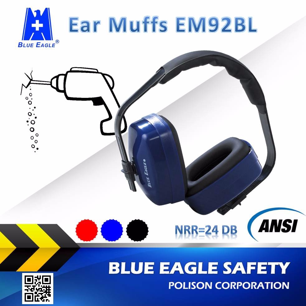 Chụp tai chống ồn bảo vệ tai- Blue Eagle EM92- 2 Màu Xanh Dương và Đỏ- Hàng chính hãng, có sẵn