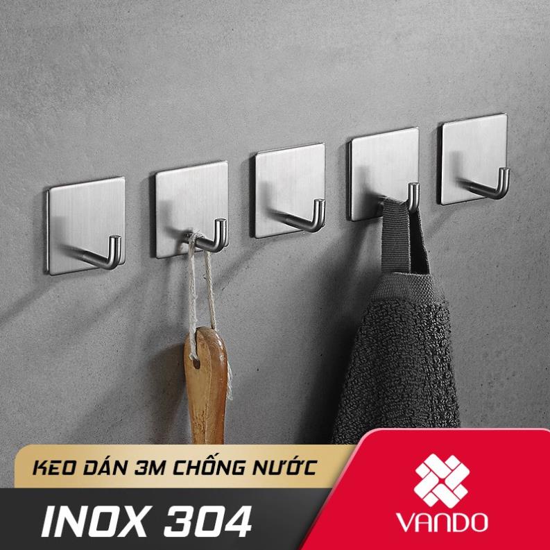Móc Treo Đồ INOX 304 Keo 3M Siêu Dính Dán Tường Gạch, Men, Kính