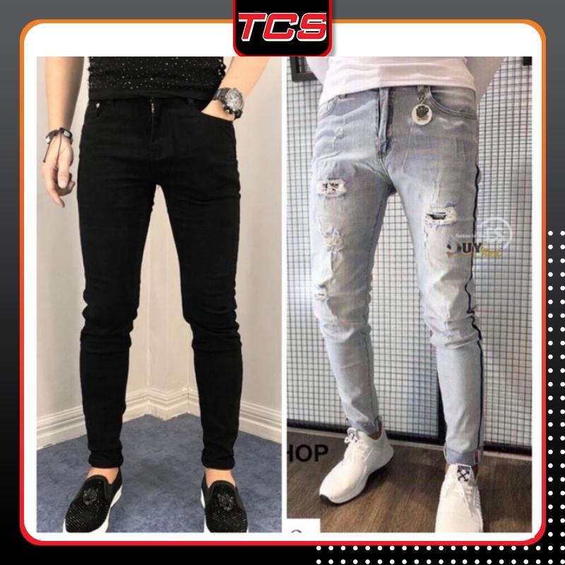 Quần Jean Nam Đen Trơn không rách gôi Chất Bò Cao Cấp Co Dãn Nhẹ, quần rin đẹp TCS Nhiều mẫu mới