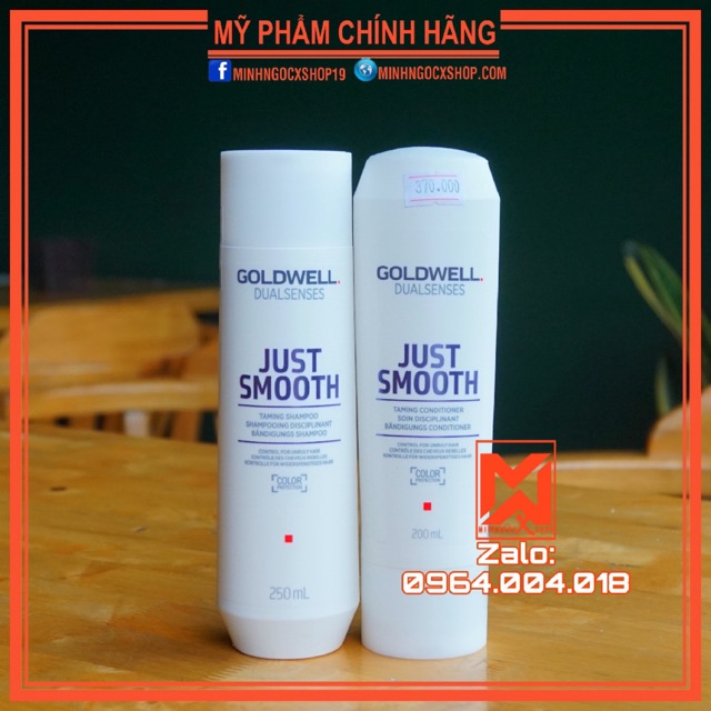 Dầu gội dầu xả suôn mượt GOLDWELL DUALSENSES JUST SMOOTH 200+250ml chính hãng