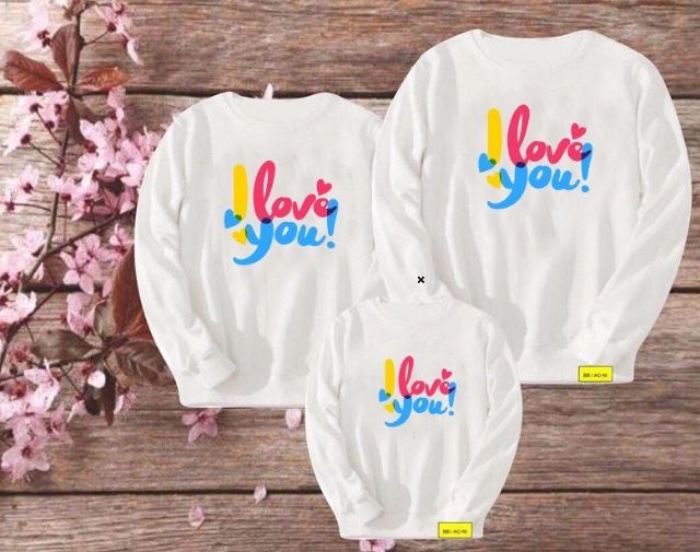 áo thu đông sweater đôi mẹ và bé gia đình 3/4/5 người chất đẹp vải dày mịn ( hình thật bên cạnh)
