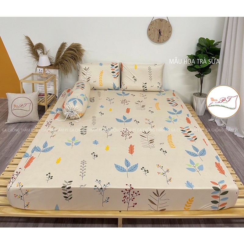 Ga chống thấm cotton lụa cao cấp chính hãng PT, drap chống thấm tuyệt đối thoáng mát mềm mịn, lau là khô ngay